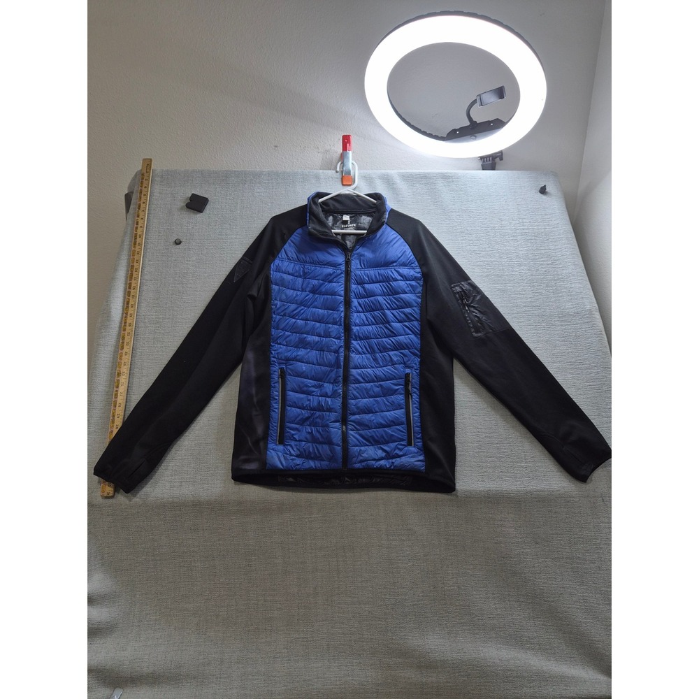 Elevate Banff Hybrid Insulated Jacket Mens L Blue Black Raglan Sleeve Full Zip